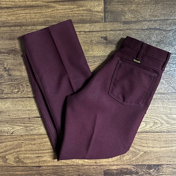 Wrangler ~ Men’s Size 35/30 ~ Vintage ~ USA ~ Burgundy ~ Bell Bottom Pants - Picture 2 of 12